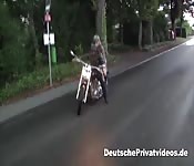 Blonde BBW fucks a biker